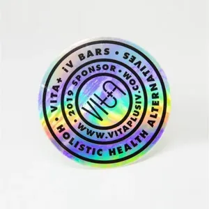 Custom <b>Holographic</b> Stickers Waterproof Rainbow <b>Vinyl</b> Logo Labels Die Cut Iridescent Hologram Stickers for Packaging Cosmetics - Product Image 3