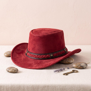 Chapeaux de cowboy en cuir personnalisés, fournisseur OEM, couvre-chefs de cowboy western faits à la main de qualité supérieure avec construction en cuir durable, personnalisables - Product Image 3