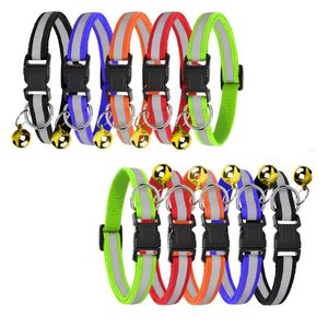 BURAQ Durable Reflective Cat <b>Collar</b> with Rivet Decoration Safety Breakaway Buckle Adjustable Soft Nylon for Medium Cats - Product Image 1