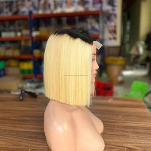 Perruque Bob en cheveux naturels vietnamiens bruts, perruque Lace Front sans colle, lisse et droite, haute qualité - Product Image 3