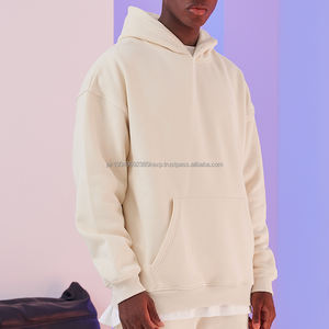 Sudadera con capucha en blanco de alta calidad sin cuerdas, sudaderas con capucha de gran tamaño de algodón grueso personalizado para hombre - Product Image 6