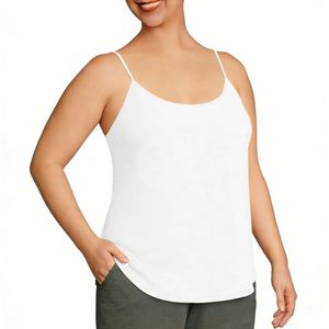 เสื้อสายเดี่ยวสีขาวสำหรับผู้หญิงไซส์ใหญ่ ผ้าฝ้ายน้ำหนักเบา เหมาะสำหรับฤดูร้อน ผลิตโดยผู้ผลิต OEM - Product Image 2