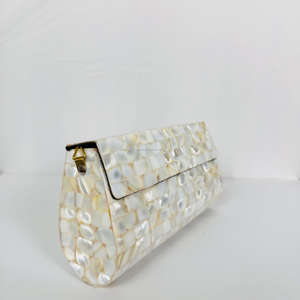 Moderno Vintage antiguo boda embrague pulido madre perla escultura para Shell bolsa blanco Beige Metal Sling Crossbody sobre - Product Image 6