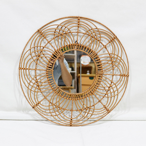 Miroir mural de forme ronde Eco-Friendl Antique, décor artisanal vintage pour l'organisation de la maison - Product Image 1
