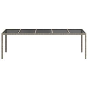 Conjunto de Muebles de Jardín de Mimbre Sintético Gris, Mesa de 98.43 X 39.37 X 29.53 Pulgadas, Muebles de Exterior Elegantes - Product Image 3