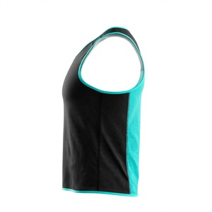 เสื้อกล้ามคอกลมผู้ชาย ระบายอากาศได้ดี สีดำคาร์บอน/สีฟ้าสะท้อนแสง ผลิตจากโพลีเอสเตอร์/คอตตอน เหมาะสำหรับออกกำลังกาย - Product Image 4