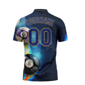 Camiseta de Billar de Manga Corta con Logotipo Personalizado, Tallas Grandes, Transpirable, de Secado Rápido, Ropa de Equipo, Fabricante OEM ODM, Venta al Por Mayor - Product Image 4