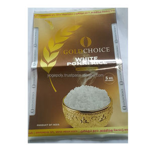 Sacs d'emballage pour riz à scellage central de qualité supérieure, de qualité alimentaire, très demandés, avec logo personnalisé, du fabricant indien YOGESHWAR POLYMERS - Product Image 1