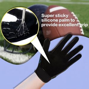 Guantes de Receptor de Cuero Sintético con Impresión Personalizada, Transpirables, Antideslizantes, con Gancho, para Adultos y Jóvenes, para Fútbol Americano - Product Image 3