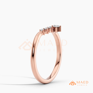 Rose Gold Moissanite V Shape Ring Lab Grown Diamond Wedding Band Fine Jewelry Women USA Bridal Promise Ring Anniversary Promise - Product Image 6