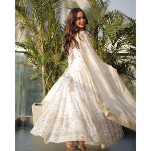 ชุด anarkali กับ dupatta แฟนซีชุดปาร์ตี้ตอนเย็นที่สวยงาม - Product Image 3