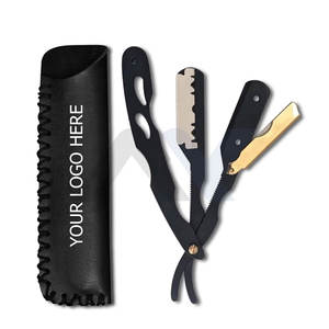 Rasoir de Barbier Premium Noir et Or, Rasoir Droit à Lame Unique pour Hommes et Femmes, Rasoirs pour le Corps, les Aisselles et le Visage - Product Image 1