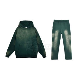 Conjunto Deportivo Informal de Invierno para Hombre, Corte Regular, con Capucha, Efecto Desgastado, Forro Polar Ligero, 100% Algodón, para un Estilo Urbano Diario - Product Image 5