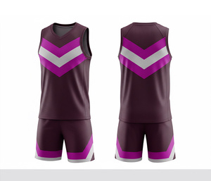 Ensemble d'uniformes de basket-ball sublimés personnalisés pour équipe, en jersey et short en polyester respirant et à séchage rapide, vêtements de sport pour hommes, femmes et jeunes. - Product Image 3