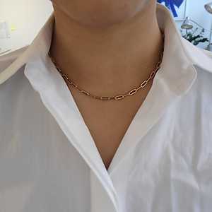 14K <b>Solid</b> Gold Paperclip Chain <b>Necklace</b> 16 Inches Textured Diamond Cut Elongated Link Cable Beaded Minimalist Christian - Product Image 2