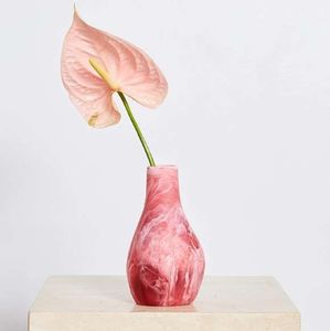 Best Art Deco Handicraft Resin <b>Vase</b> for Home & Wedding Decor Waterproof Eco-Friendly Marble Texture White Swirl Pattern - Product Image 4