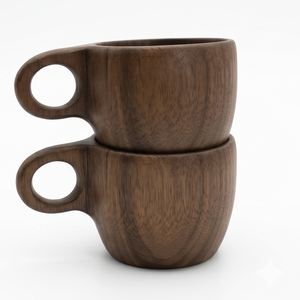 Eco Friendly Natural Walnut Wood Coffee Mug Handmade Wooden Kuksa <b>Cup</b> With Ergonomic Handle Portable Outdoor <b>Camping</b> Drinkware - Product Image 4