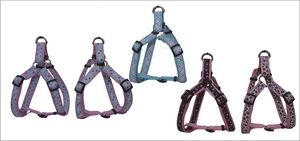 Laisse pour chien en nylon tendance, motif géométrique abstrait, boucle de fermeture durable, boutons à clous métalliques pour chiens, chats, lapins - Product Image 2