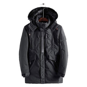 Parka de ski pour homme, veste matelassée imperméable, manteau d'hiver long avec capuche en fausse fourrure amovible, isolée pour le froid - Product Image 6