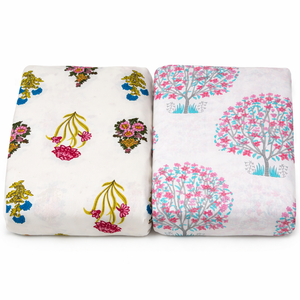 Tissu en coton peigné tissé léger, respirant, écologique, biologique, imprimé floral uni pour vêtements et robes de filles et de garçons - Product Image 1