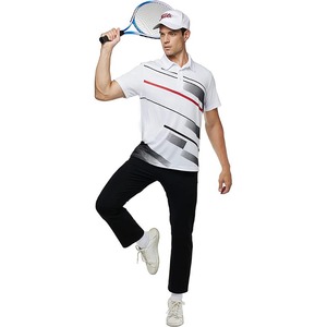 Polo pour homme, coupe ajustée, manches courtes, t-shirt imprimé par sublimation, tissu en microfibre, 100 % coton, confortable - Product Image 4