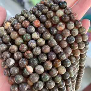 Cuentas de Ágata Natural del Desierto de Gobi, Pulimentadas, Lisas, Grises, en Hilo Completo de 15.5 Pulgadas, Certificadas por IGI, Cuentas Sueltas para la Fabricación de Joyas - Product Image 1