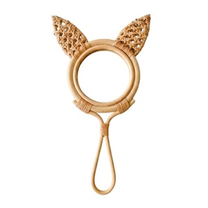 Miroir à main en rotin lapin de haute qualité pour chambre d'enfant, mobilier pour tout-petits, décoration mignonne en forme de lapin, prix d'usine, vente en gros - Product Image 2