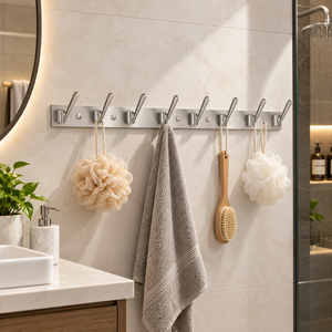 Porte-manteau mural en métal de qualité supérieure, résistant à la rouille, avec crochets multifonctionnels pour vêtements, serviettes et accessoires de rangement domestique - Product Image 4