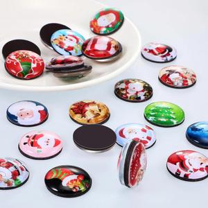 China Factory 24 Pcs Christmas 3D Glass Refrigerator Xmas Cute Funny Office Decorations Fridge Magnets - Product Image 1