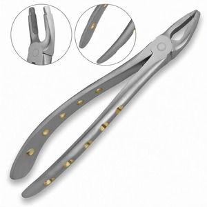 Forceps manuels d'extraction dentaire # F1 Poignée dorée à paillettes de diamant en acier inoxydable avec prise ergonomique pour instruments chirurgicaux - Product Image 2