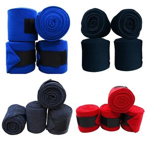 Horse Leg Wraps Microfiber Fabric Blue Black <b>Red</b> Equine Bandages for Training Travel Stable Use horse leg wraps Equine bandages - Product Image 3