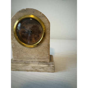 TCE Elegant Modern Art Deco Quartz Marble Table <b>Clock</b> Decorative Timepiece for Home <b>Office</b> and Premium Spaces Desk - Product Image 1