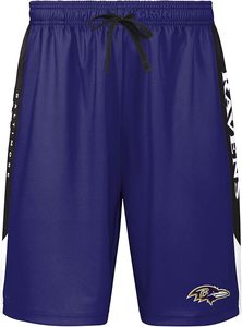 Shorts en mesh violet des Ravens de Baltimore avec bandes latérales et logo de l'équipe, vêtements de sport en polyester durable - Product Image 2