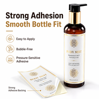 Label Pola Mandala Foil Emas Kustom Stiker Logo Kustom Tahan Air untuk Botol Body Mist Kaca Amber