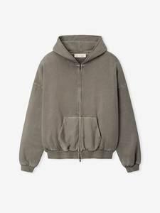 เสื้อฮู้ดซิปแบบโอเวอร์ไซส์ ยูนิเซ็กซ์ ผ้าฝ้าย 100% เป็นมิตรกับสิ่งแวดล้อม ระบายอากาศได้ดี แห้งเร็ว เหมาะสำหรับฤดูใบไม้ผลิ รับผลิตตามแบบ แบรนด์ OEM - Product Image 3