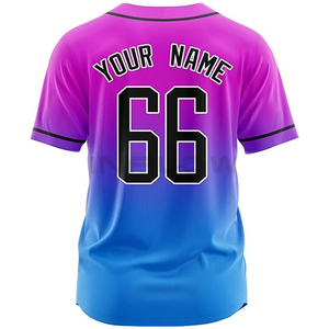 New Pink & Light Blue-White Split Breast \Authentic Baseball Jersey - Personalized Teamwear for Men, Women, & <b>Boys</b>" - Product Image 5