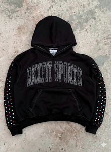 Heavyweight French Terry <b>Hoodies</b> Custom Rhinestone Screen Printing Customer Most Demands Solid Color Unisex <b>Zipper</b> <b>Hoodies</b> - Product Image 1