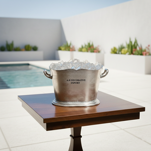 Cubo de Hielo para Vino y Champaña de Metal Negro de Calidad Mayorista con Asas para Fiestas y Suministros de Bar, Enfriador de Bebidas - Product Image 6