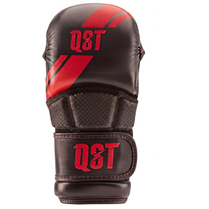 ถุงมือชกมวย MMA หนัง PU สีดำแดง QST แบบครึ่งนิ้ว สายรัดข้อมือแบบ Hook and Loop กันลื่น ระบายอากาศได้ดี เหมาะสำหรับการฝึกซ้อมทั้งชายและหญิง - Product Image 3