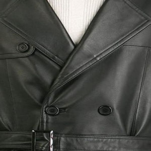 Manteaux en cuir sur mesure pour hommes, coupe classique, avec rembourrage en duvet de canard, anti-rides, haute qualité, prix abordable - Product Image 4