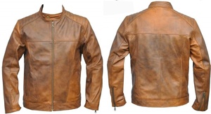 New Fashion Lamb Leather Jacket for Men Pakistan Made Low MOQ Heavyweight Breathable Men's Leather Jackets Wholesale - Product Image 5