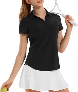 T-shirt noir à manches courtes pour femme, couleur unie, respirant, en jersey compressé, polyester, séchage rapide, tricoté, écologique, décontracté - Product Image 1