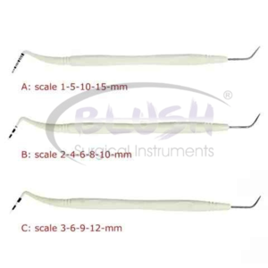 3 Sondas Periodontales Graduadas para Odontología, Instrumento Dental, Sonda Endodóntica Impresa con Láser por Blush Surgical - Product Image 6
