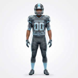 Uniformes de football américain personnalisés en gros pour les programmes scolaires avec personnalisation du tableau des noms des joueurs, en maille extensible respirante en polyester - Product Image 1