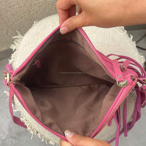 New Women Fashionable Cute Pink Tooled Genuine Leather Crossbody Handbag Stylish Hairon With Turquoise Stone Designer Fringe bag - Product Image 6