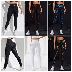 Hot Sale Polyester Stretchy Yoga Pants Drawstring Women Sports Gym Yoga Wear Digital Printing High Waist <b>Tights</b> Woman Leggings - Product Image 6