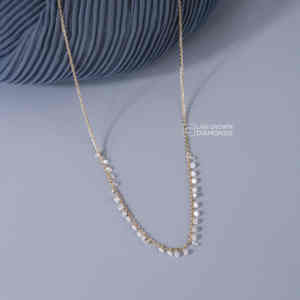 Pendentif Exquis en Or Jaune 14K avec Diamant de Laboratoire Rond Taille Brillant pour Femme, Bijou Synthétique de Luxe Couleur EF, Charme 2.41g - Product Image 5