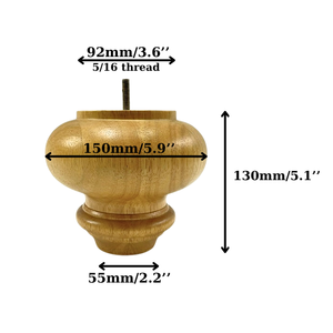 Luxury Turned Solid Wood Furniture Leg Elegant Classic Decorative Design for <b>Sofa</b> Cabinet Coffee <b>Table</b> - Product Image 5