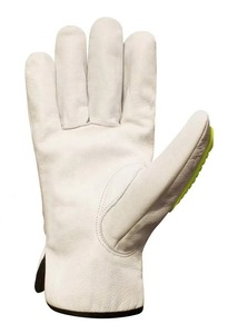 High Quality Black Genuine Leather Full-Finger Lightweight Impact-Resistant TPR Palm Unisex Safety <b>Gloves</b> for Outdoor Sports - Product Image 3