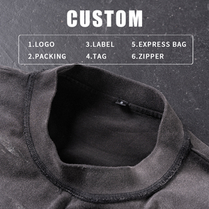 Camiseta de hombre con logo, corte holgado, algodón peinado 280 g/m², cuello acanalado, lavado ácido, hombros caídos, estilo oversize, streetwear, personalizable - Product Image 4